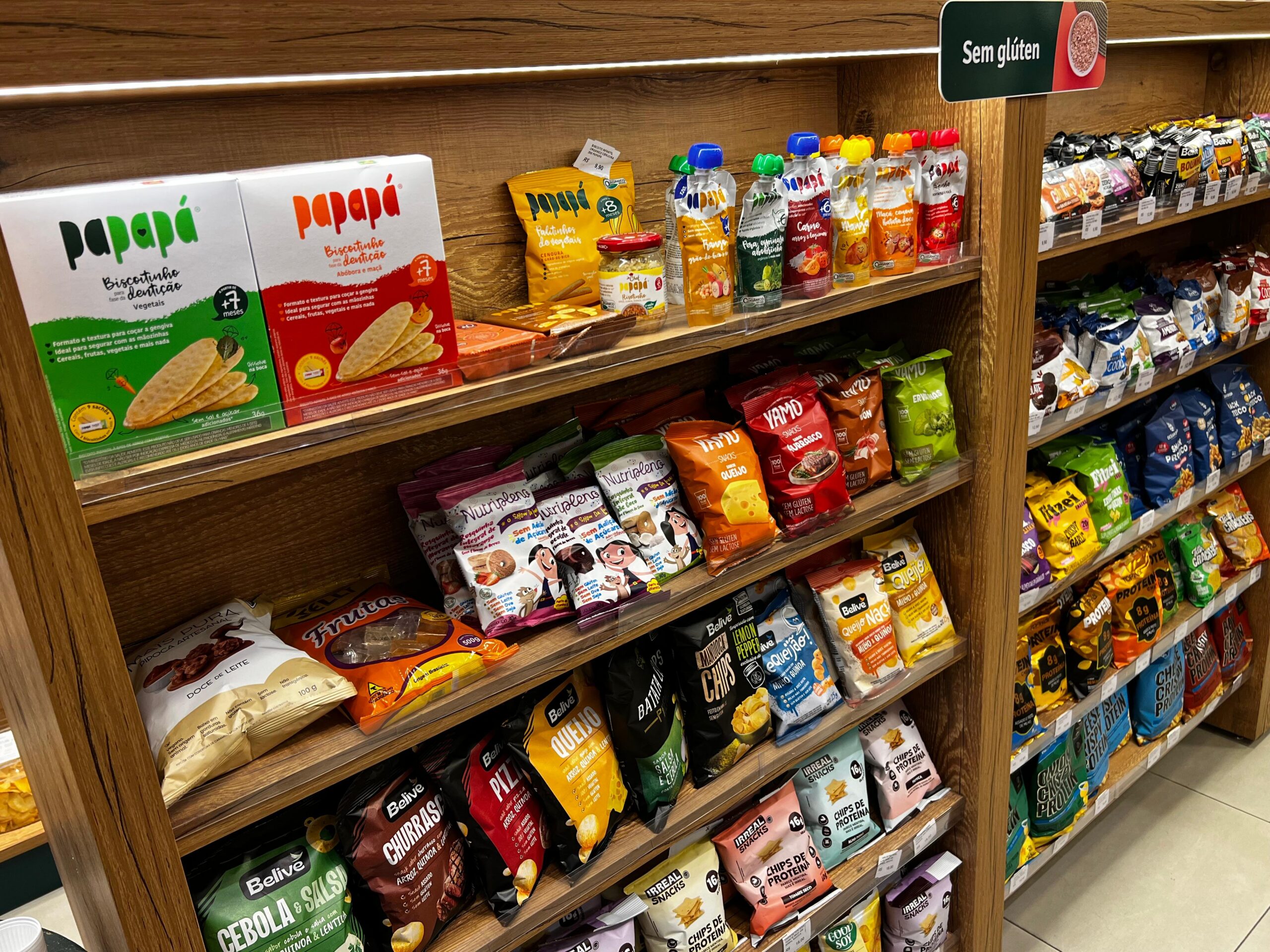 Produtos e snacks sem glúten